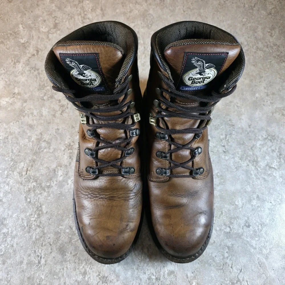 Georgia Boot Hammer Steel Toe Boot Brown Leather Met Guard Mens Size 11